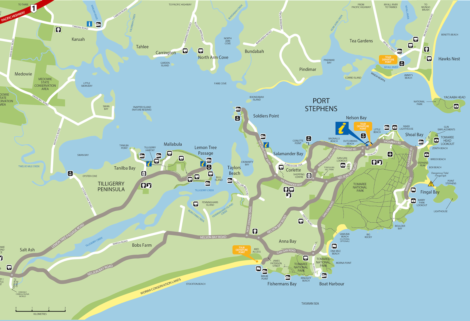 Port Stephens Incredible By Nature KAYAK   Map Port Stephens Resized 